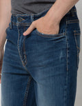 Nevada Denim Long Pants Skinny Fit Ripped Unfinished