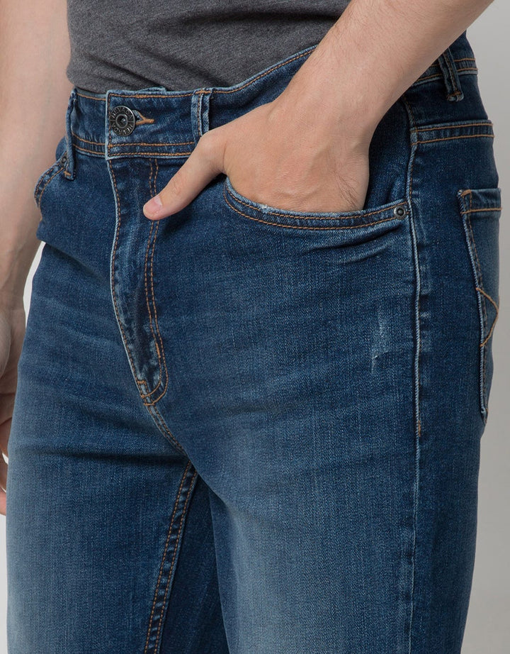 Nevada Denim Long Pants Skinny Fit Ripped Unfinished