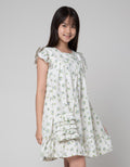 Sweet Miss Short Sleeve Midi Dress Fullprint Flower Babydoll Hands Swipe Side Bag