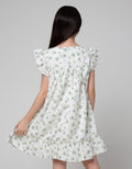 Sweet Miss Short Sleeve Midi Dress Fullprint Flower Babydoll Hands Swipe Side Bag