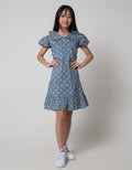 Sweet Miss Short Sleeve Midi Dress Babydoll Colar Kerut Kancing