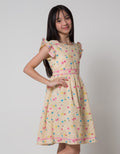 Sweet Miss Short Sleeve Midi Dress Bunga Abstrak Tepi Sulur