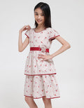 Sweet Miss Short Sleeve Midi Dress Plain Floral Waist Floral Tendril