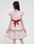 Sweet Miss Short Sleeve Midi Dress Plain Floral Waist Floral Tendril