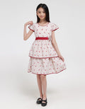 Sweet Miss Short Sleeve Midi Dress Plain Floral Waist Floral Tendril