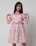 Sweet Miss Short Sleeve Midi Dress Fullprint Bunga Fake 2 Pcs