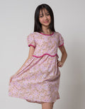 Sweet Miss Short Sleeve Midi Dress Fullprint Bunga Fake 2 Pcs