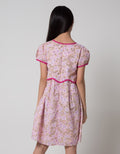 Sweet Miss Short Sleeve Midi Dress Fullprint Bunga Fake 2 Pcs
