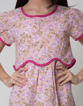Sweet Miss Short Sleeve Midi Dress Fullprint Bunga Fake 2 Pcs