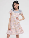 Sweet Miss Flower Collar Midi Dress Anak Perempuan