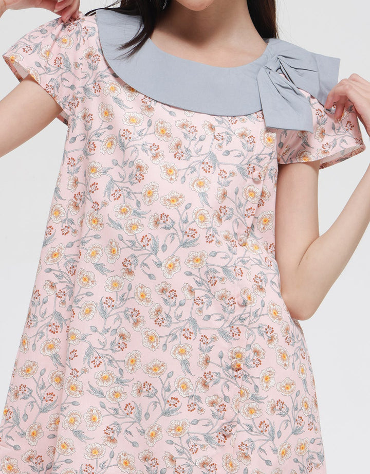 Sweet Miss Flower Collar Midi Dress Anak Perempuan