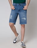 Nevada Denim Short Pants Ripped Unfinished