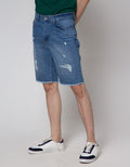 Nevada Denim Short Pants Ripped Unfinished