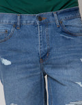 Nevada Denim Short Pants Ripped Unfinished