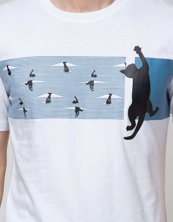 T Zone Theme Animal Cat Kaos Pria