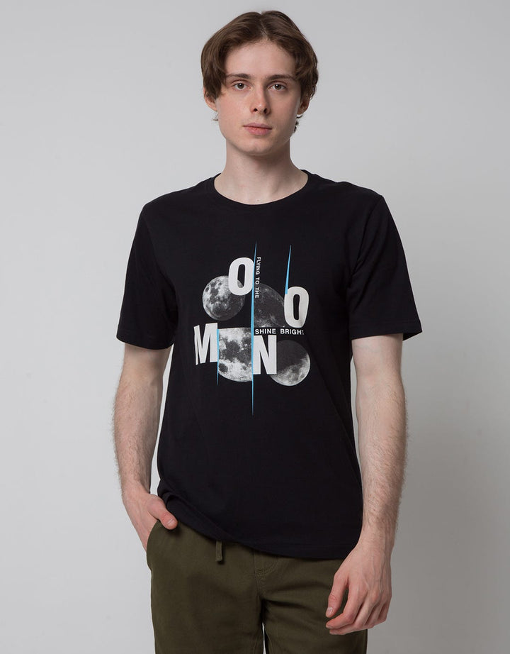 T Zone Short Sleeve T-Shirt Photoprint Moon 1
