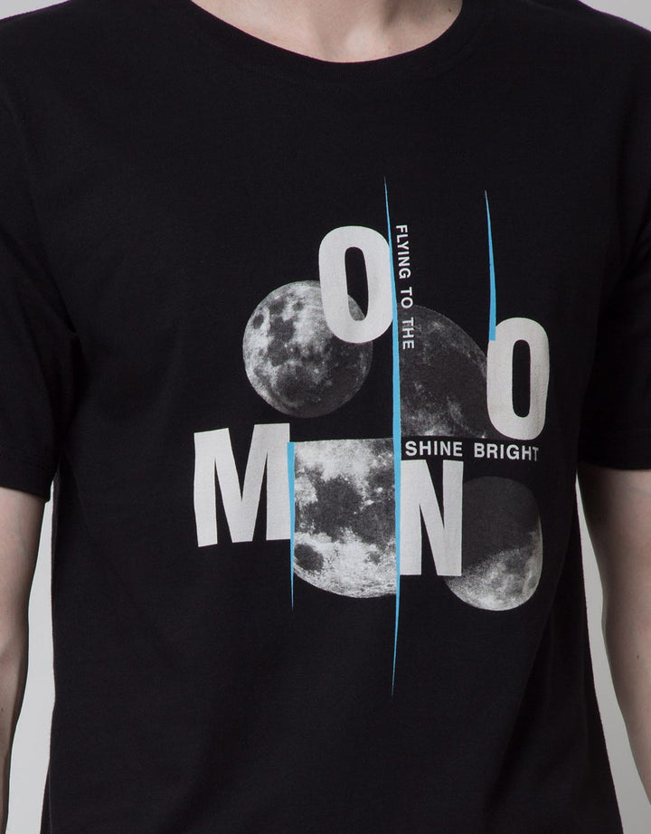T Zone Short Sleeve T-Shirt Photoprint Moon 1