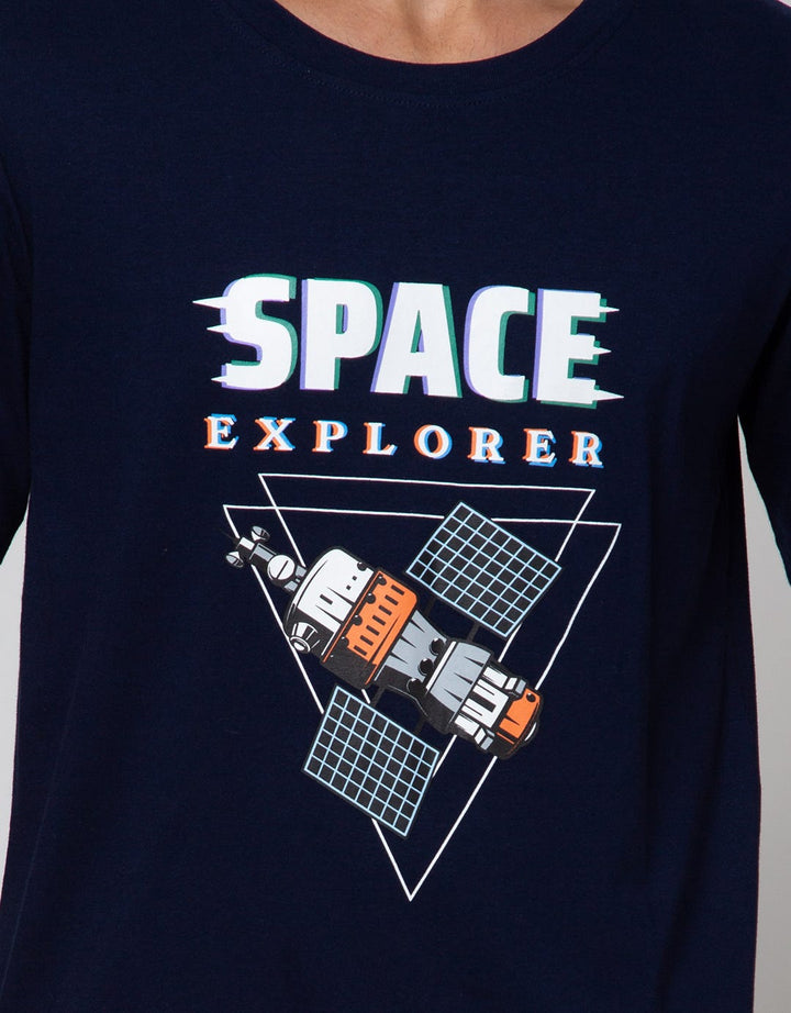 T Zone Short Sleeve T-Shirt Print Theme Space Techno - Space Explorer