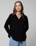 Details Button At Sleeves Women's Blouse