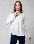 Details Button At Sleeves Women's Blouse