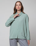 Details Round Elastic Blouse Wanita