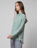 Details Round Elastic Blouse Wanita
