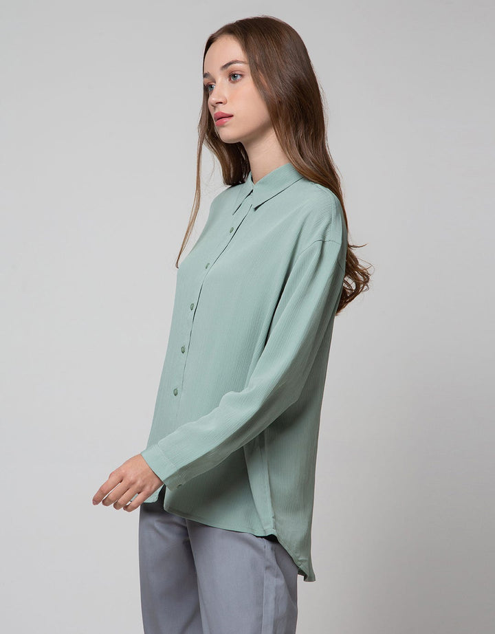 Details Round Elastic Blouse Wanita