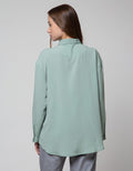 Details Round Elastic Blouse Wanita