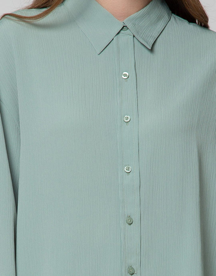 Details Round Elastic Blouse Wanita