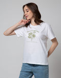 Details Short Sleeve T-Shirt Flower Outline Print