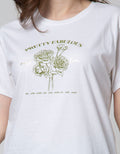 Details Short Sleeve T-Shirt Flower Outline Print