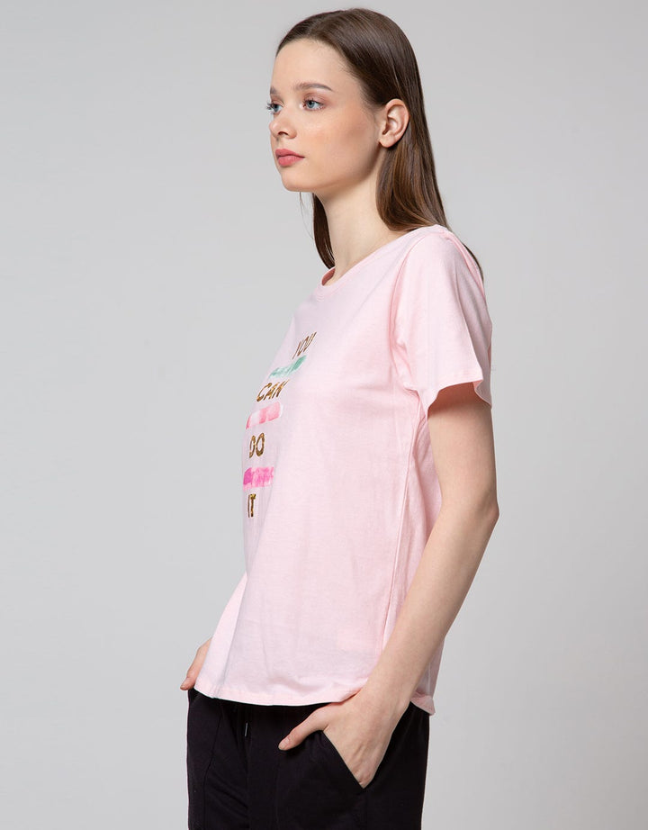 Details Short Sleeve T-Shirt Reguler Tee Print With You Can Do It