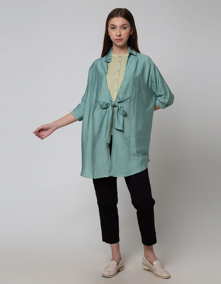 Details Bow Front Blazer Wanita