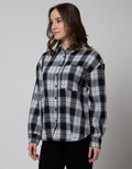 Nevada Long Sleeve Shirt Woven Check Rayon Twill