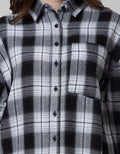 Nevada Long Sleeve Shirt Woven Check Rayon Twill
