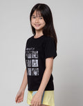 Nevada Short Sleeve T-Shirt Basic B N W Print Anime In Blocks