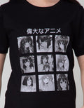 Nevada Short Sleeve T-Shirt Basic B N W Print Anime In Blocks