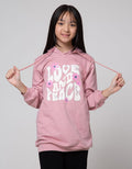 Nevada Sweatshirt Hoodie Print Love And Peace With Glitter