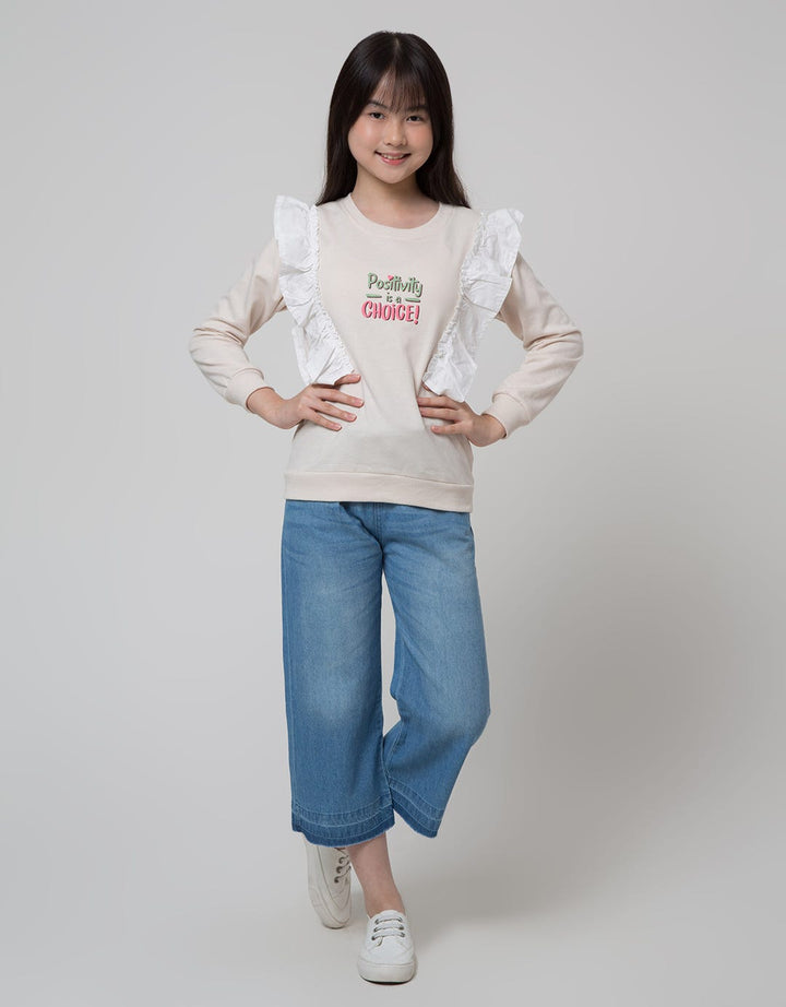 Nevada Rample Positive Sweater Anak Perempuan