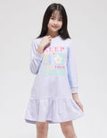 Nevada Long Sleeve Midi Dress Keep Your Face Elastic Waist