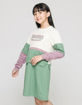 Nevada Long Sleeve Midi Dress Cut N Sewn Dreamer Pinggang Serut