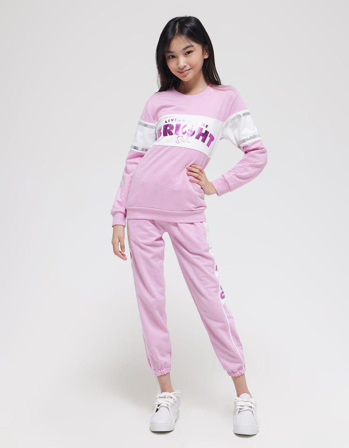 Nevada  Reflective Print Sweater Anak Perempuan