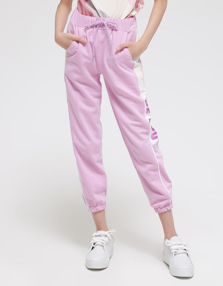 Nevada Side Print Celana Jogger Anak Perempuan