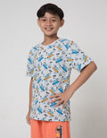 Aero Short Sleeve T-Shirt Print Shark Cary Surfboard