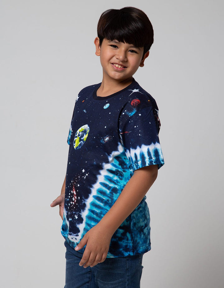 Aero Short Sleeve T-Shirt Print Tie Dye Planet
