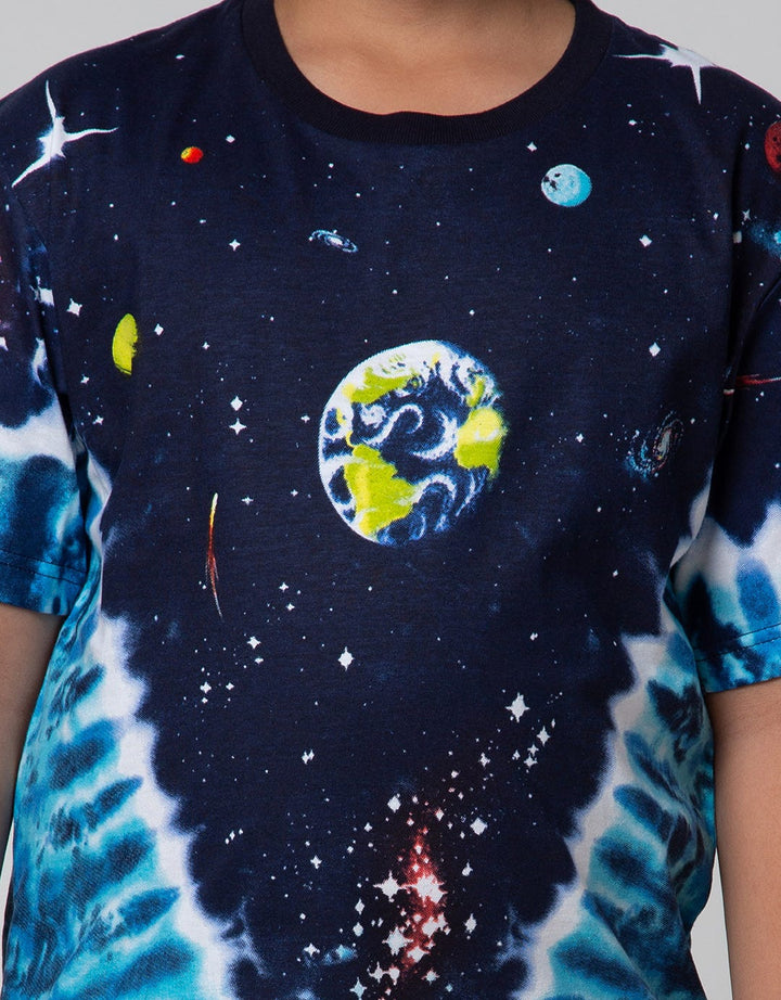 Aero Short Sleeve T-Shirt Print Tie Dye Planet