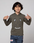 Little M Dino Hoodie Kaos Anak Laki-Laki