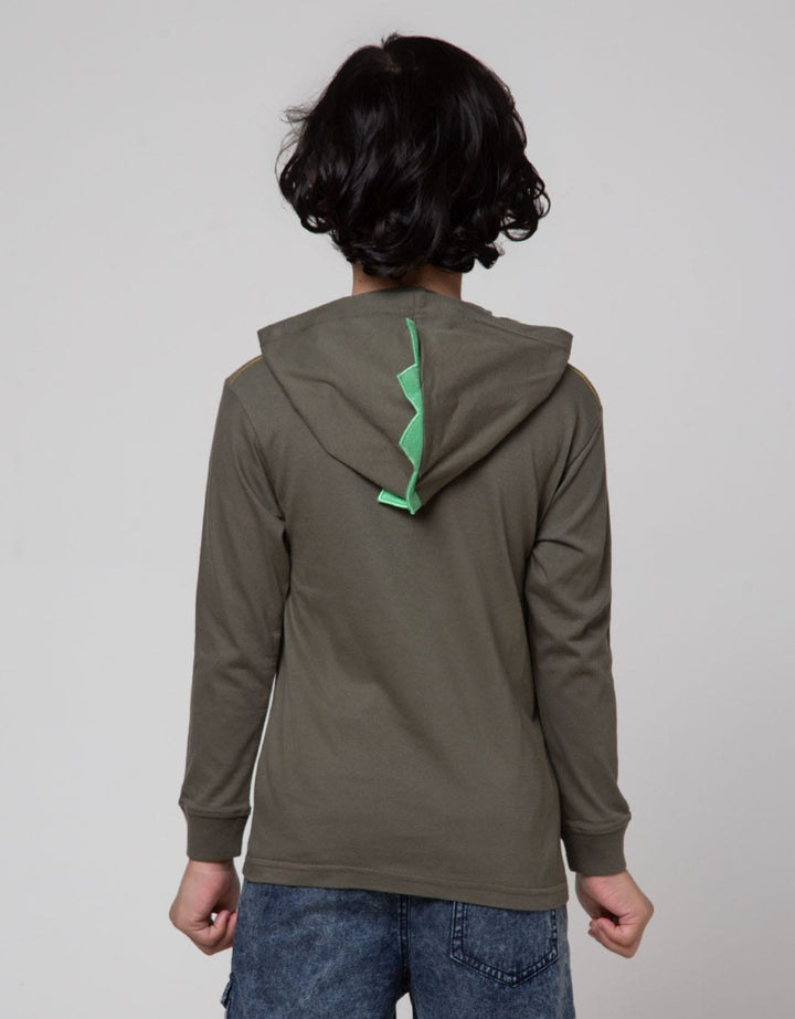 Little M Dino Hoodie Kaos Anak Laki-Laki