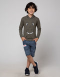 Little M Dino Hoodie Kaos Anak Laki-Laki