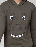 Little M Dino Hoodie Kaos Anak Laki-Laki